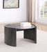 Gladstone Round Faux Marble Top Coffee Table Distressed Grey