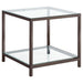 Trini 1-shelf Glass Top Side End Table Black Nickel