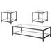Trini 3-piece Coffee and End Table Set Black Nickel