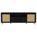 Arini Rattan Cane 2-door TV Stand Media Console Black
