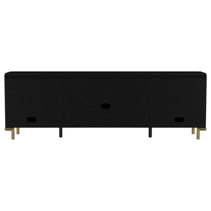 Arini Rattan Cane 2-door TV Stand Media Console Black