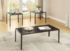 Brock Rectangular Glass Top Coffee Table Set Black