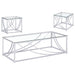 Lille 3-piece Glass Top Coffee And End Table Set Chrome