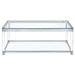 Anne Rectangular Glass Top Acrylic Leg Coffee Table Chrome