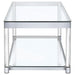 Anne Rectangular Glass Top Acrylic Leg Coffee Table Chrome