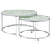 Lynn 2-piece Round Glass Top Nesting Coffee Table Chrome