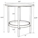 Delfin Round Glass Top Side End Table Black and Brown
