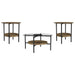 Delfin 3-piece Round Coffee and End Table Set Brown