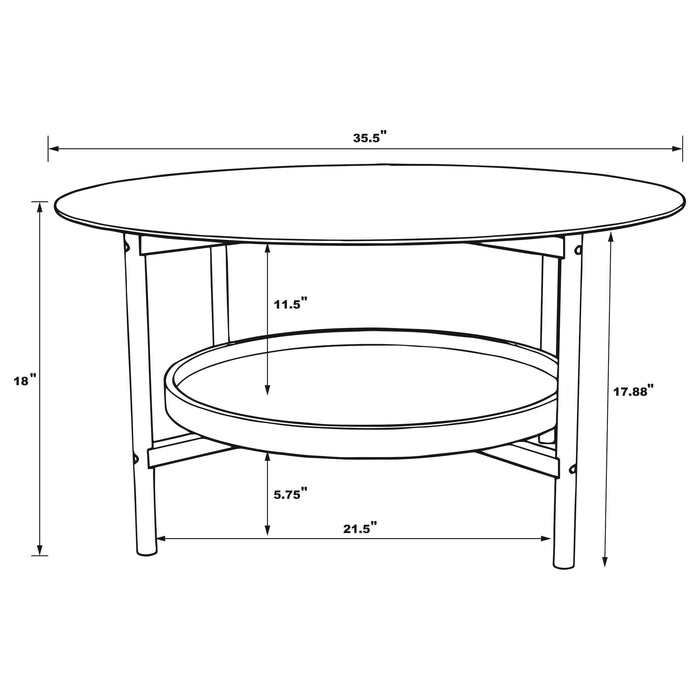Delfin 3-piece Round Coffee and End Table Set Brown