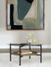 Delfin Round Glass Top Coffee Table Black and Brown