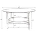 Delfin Round Glass Top Coffee Table Black and Brown