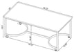 Leona Faux Marble Coffee Table with Casters Satin Nickel