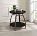 Dacre Round Engineered Wood Top Side End Table Dark Charcoal