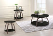 Dacre 3-piece Round Coffee and End Table Set Dark Charcoal