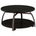 Dacre Round Engineered Wood Top Coffee Table Dark Charcoal