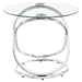 Warren 3-piece Oval Glass Top Coffee Table Set Chrome
