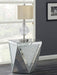 Amore Square Mirrored Acrylic Crystal Side End Table Silver