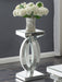 Amalia Square Mirrored Acrylic Crystal Side End Table Silver