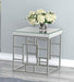 Dafina Square Mirrored Top Side End Table Chrome