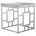 Dafina Square Mirrored Top Side End Table Chrome