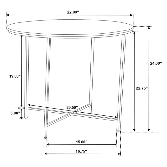 Ellison 2-piece Round Marble Coffee and End Table Set White