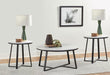 Hugo 3-piece Coffee and End Table Set White Faux Marble