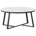 Hugo 3-piece Coffee and End Table Set White Faux Marble