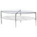 Cadee 2-piece Oval Coffee and End Table Set Chrome
