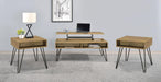 Fanning 3-piece Lift Top Coffee and End Table Set Golden Oak
