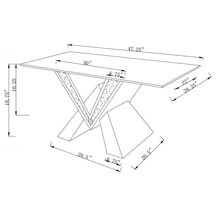 Taffeta 3-piece Mirrored Coffee and End Table Set Silver