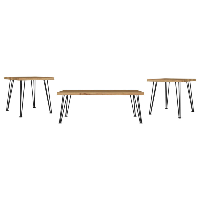 Zander 3-piece Rectangular Coffee and End Table Set Natural