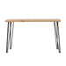 Zander Solid Wood Top Console Table Natural and Matte Black