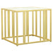 Adri Rectangular Glass Top Side End Table Matte Brass