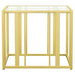Adri Rectangular Glass Top Side End Table Matte Brass