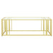 Adri Rectangular Glass Top Coffee Table Matte Brass