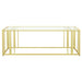 Adri Rectangular Glass Top Coffee Table Matte Brass