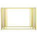 Adri Glass Top Entryway Console Table Matte Brass