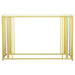 Adri Glass Top Entryway Console Table Matte Brass