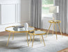 Kaelyn 2-piece Round Mirror Top Nesting Coffee Table Gold