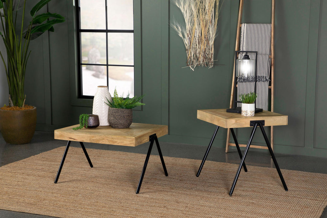 Avery Square Solid Mango Wood Side End Table Natural