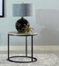 Lainey Round Faux Marble Side End Table Grey