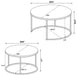 Lainey 2-piece Round Faux Marble Nesting Coffee Table Grey