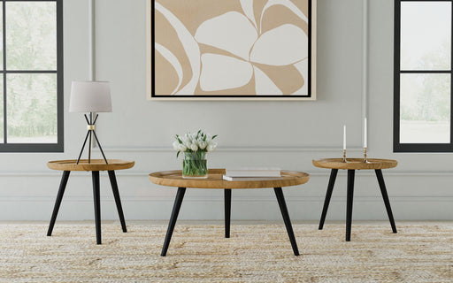 Zoe 3-piece Mango Wood Coffee and End Table Set Natural
