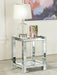 Valentina 1-shelf Square Glass Top Side End Table Silver