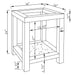 Valentina 1-shelf Square Glass Top Side End Table Silver