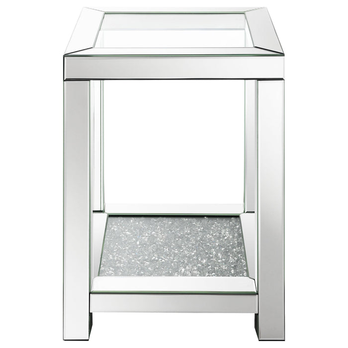Valentina 2-piece Mirrored Coffee and End Table Set Silver