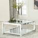 Valentina 1-shelf Square Glass Top Coffee Table Silver
