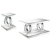 Breena 2-piece Mirrored Coffee and End Table Set Silver