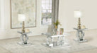 Breena 3-piece Mirrored Coffee and End Table Set Silver