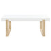 Pala Rectangular Coffee Table White High Gloss and Natural